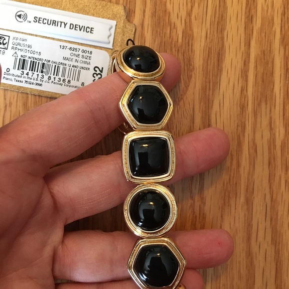 Monet black/gold tone bracelet